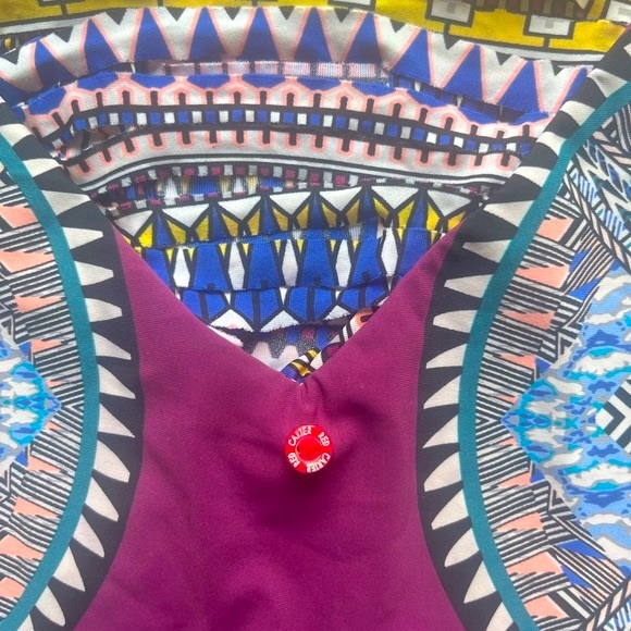 **REDUCED**Red Carter Women's Tribal Daze Strappy Plunge One Piece Swimsuit - Picture 9 of 10